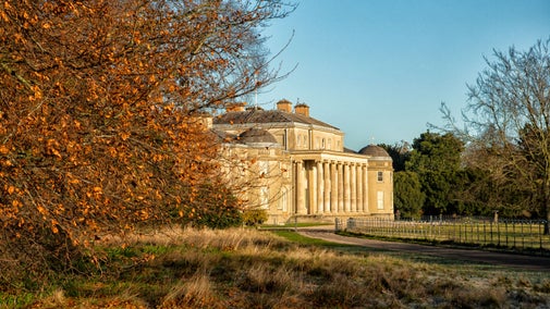 The mansion house in autumnal lights at Shugborough Estate, Staffordshire